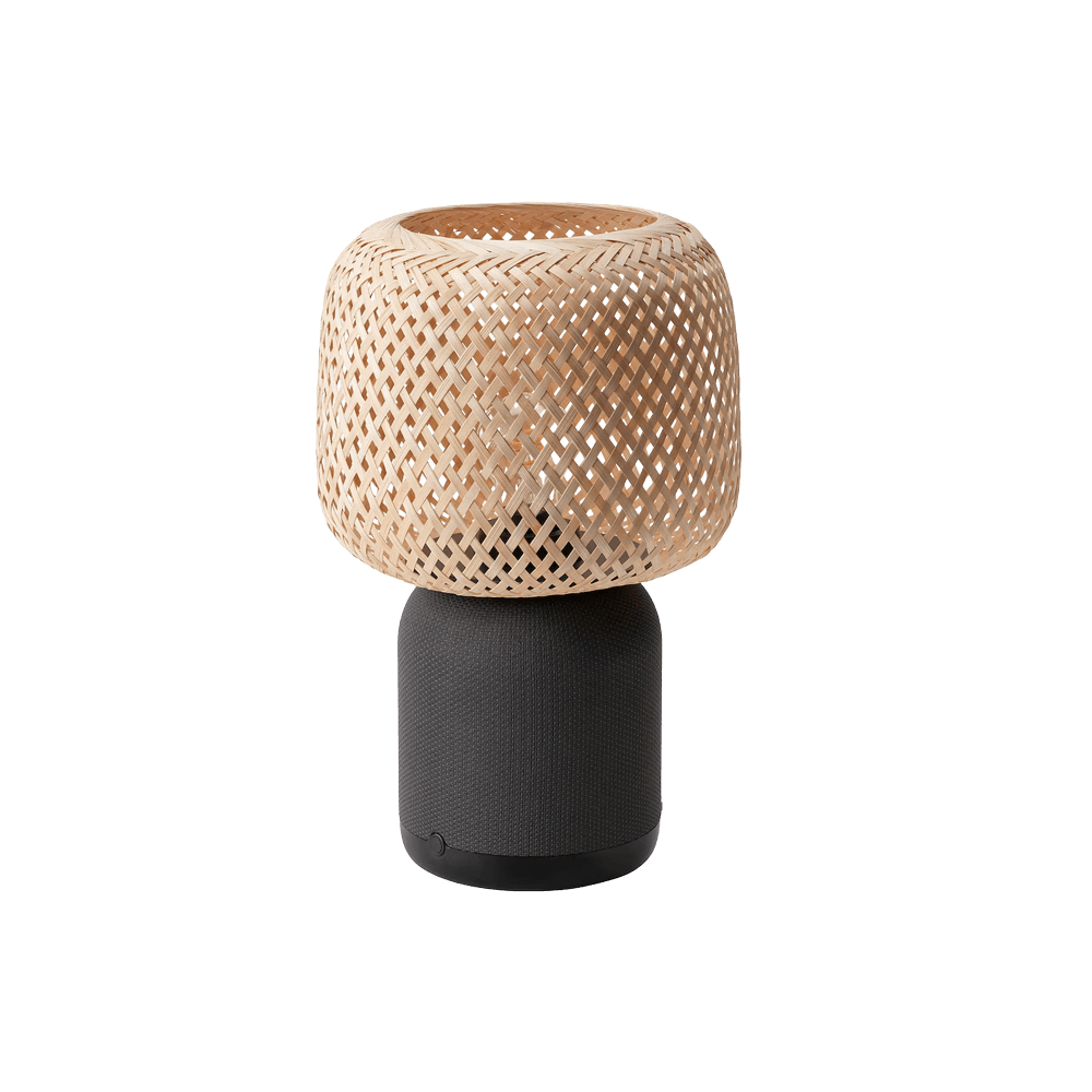 Sonos speaker lamp w bamboo shade